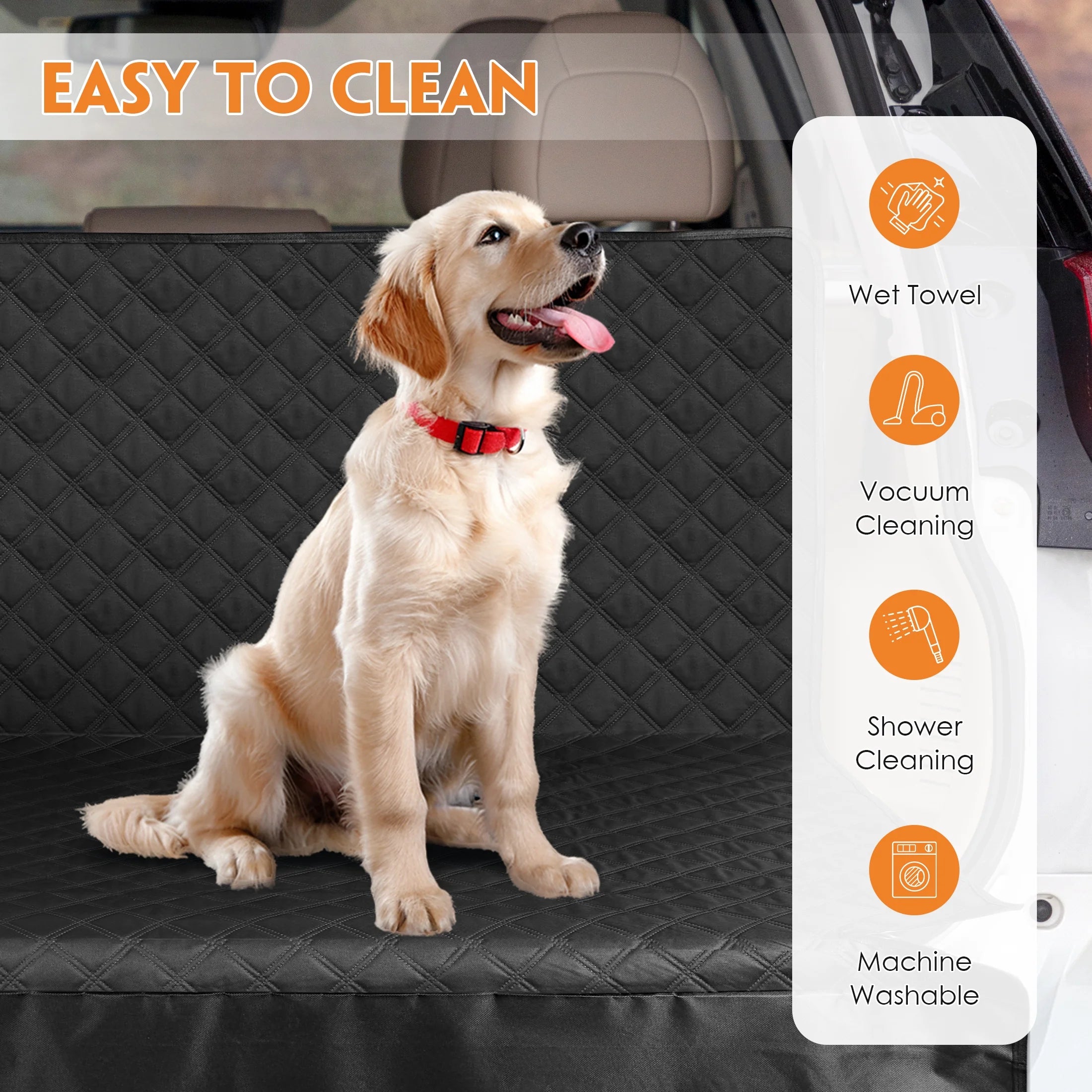 Dog Cargo Liner for SUV, Waterproof Dog Seat Cover for Trunk, Nonslip Pet Cargo Cover for Car, Universal Fit for Suvs, Sedans, Vans, Bottom Waterproof Protection