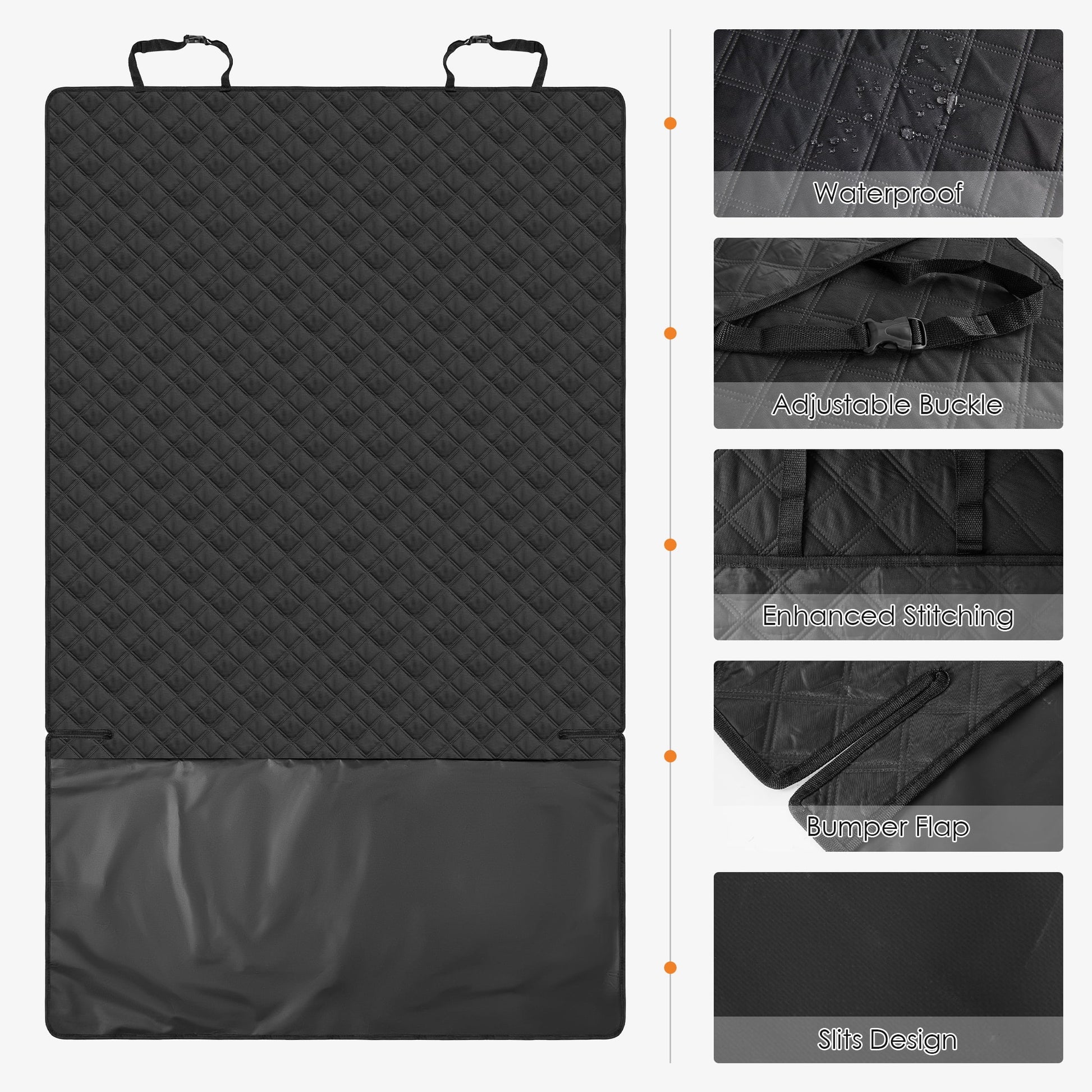 Dog Cargo Liner for SUV, Waterproof Dog Seat Cover for Trunk, Nonslip Pet Cargo Cover for Car, Universal Fit for Suvs, Sedans, Vans, Bottom Waterproof Protection
