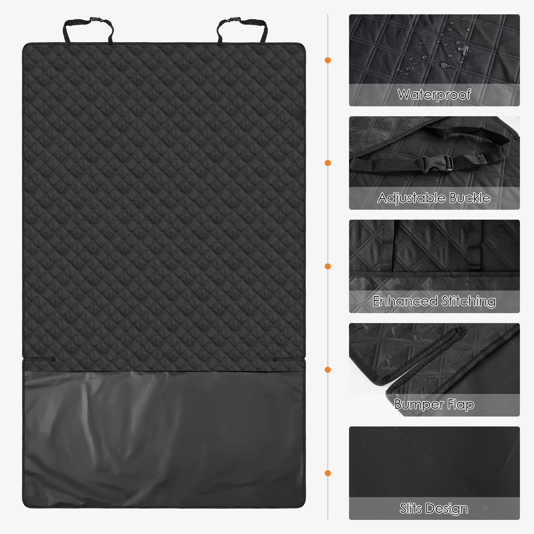Dog Cargo Liner for SUV, Waterproof Dog Seat Cover for Trunk, Nonslip Pet Cargo Cover for Car, Universal Fit for Suvs, Sedans, Vans, Bottom Waterproof Protection