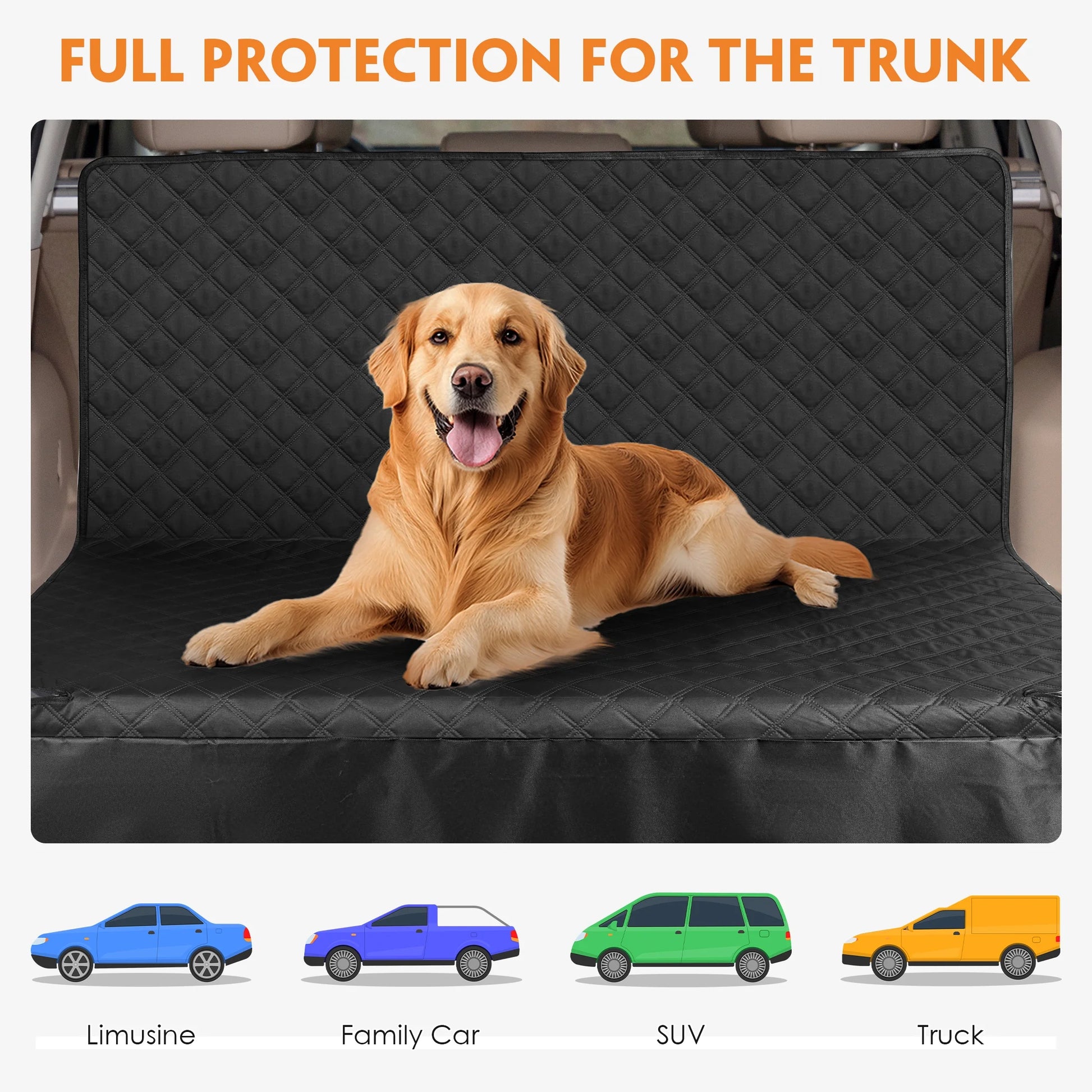Dog Cargo Liner for SUV, Waterproof Dog Seat Cover for Trunk, Nonslip Pet Cargo Cover for Car, Universal Fit for Suvs, Sedans, Vans, Bottom Waterproof Protection