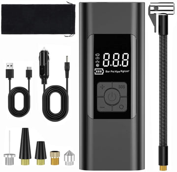 Tire Inflator Portable 150 Psi Air Compressor 7500Mah & 12V DC Cordless Air Pump LCD Display